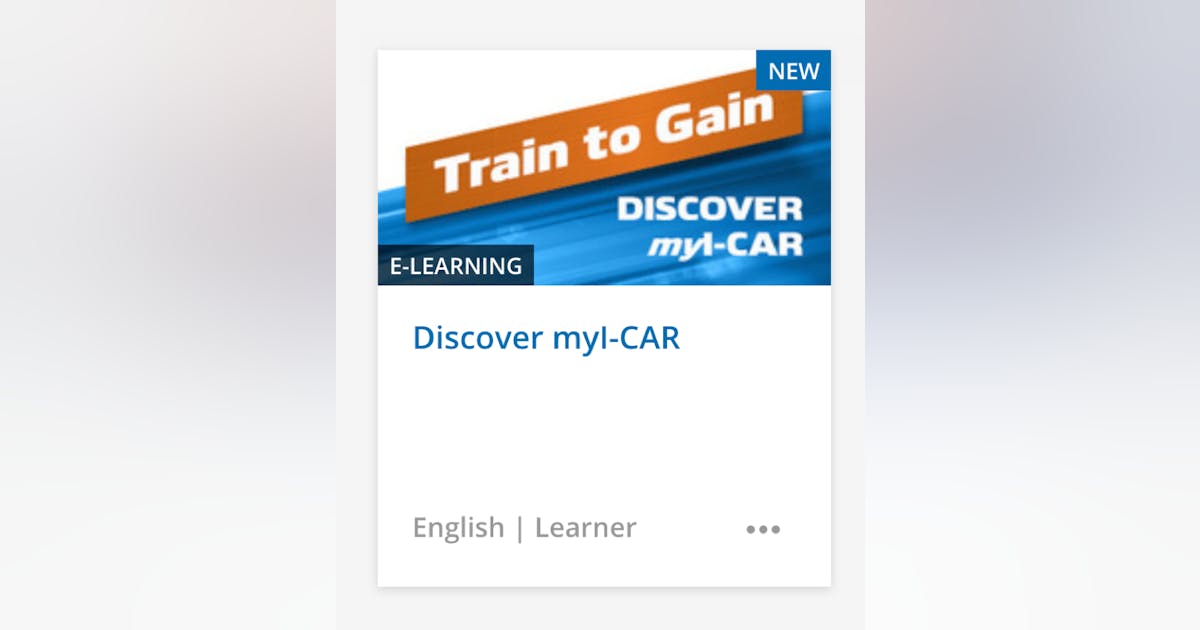 ICAR Launches New My ICAR Training Program in October 2019 20190926 FenderBender and ABRN