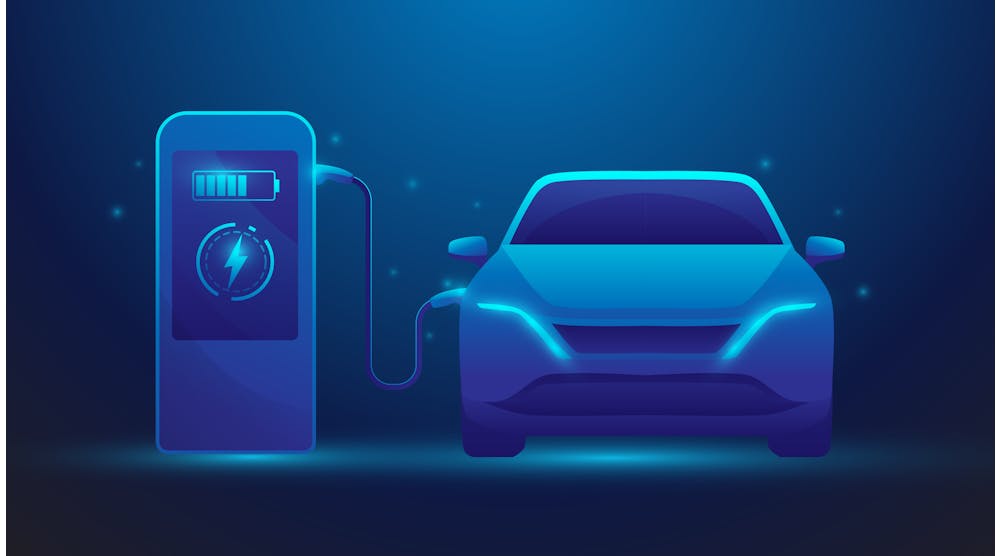 EV Electric Vehicle charging graphic