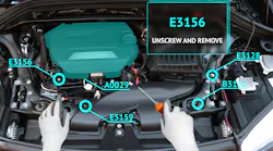 Augmented reality is used here as an overlay to a client’s vehicle for diagnostics.
