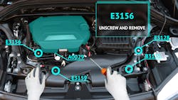 Augmented reality is used here as an overlay to a client&rsquo;s vehicle for diagnostics.