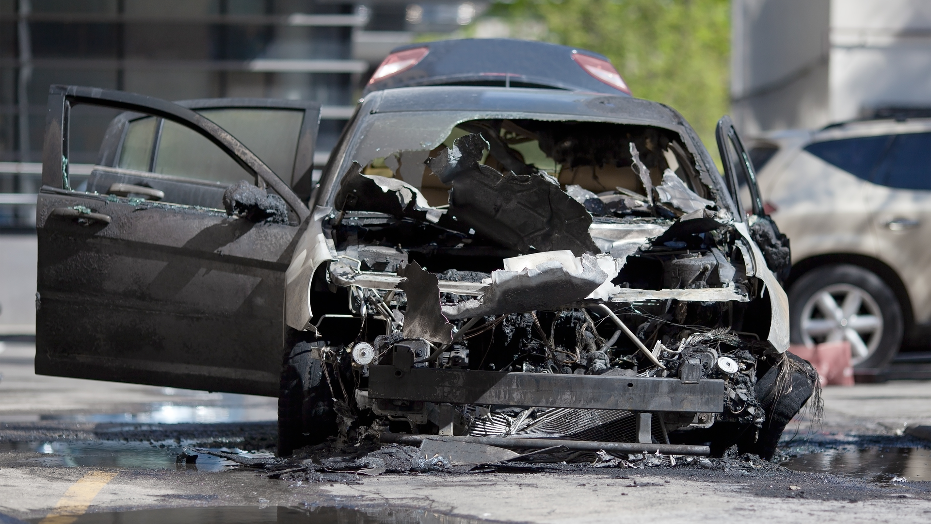 Burned up car