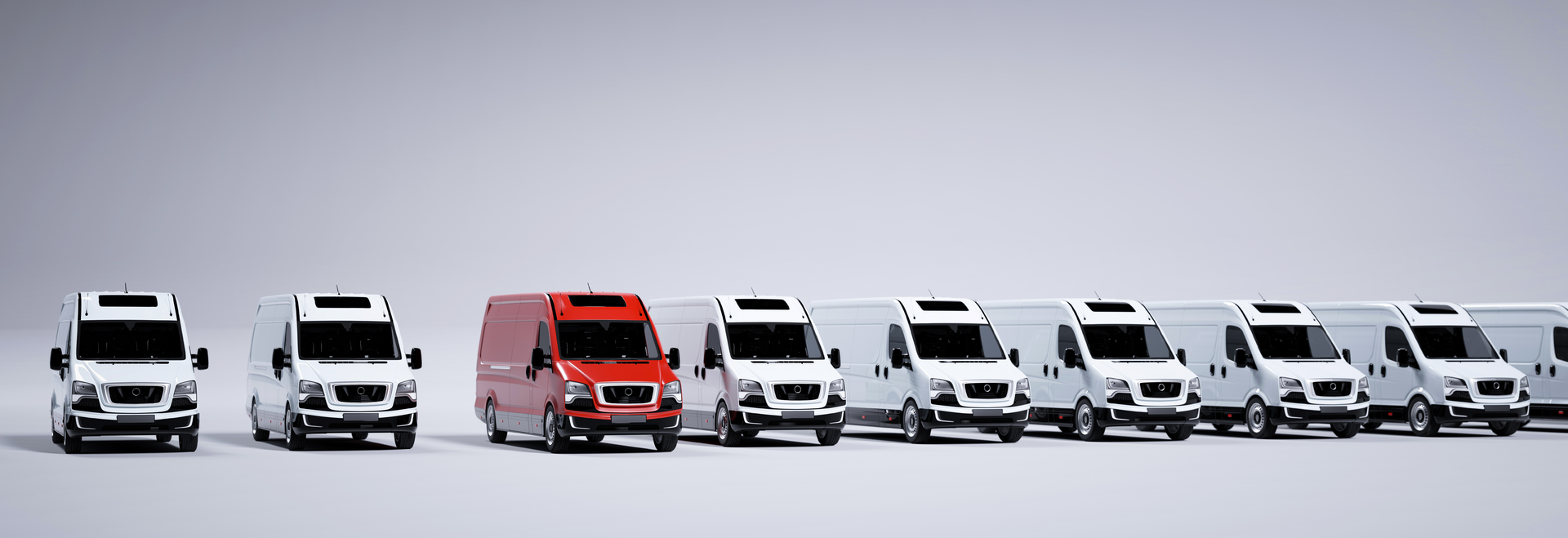 Fleet of delivery vans
