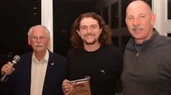 (From L-R) AASP/NJ's Tom Elder, award recipient Cole Daly of Auto Tech Collision, and Dean Massimini.