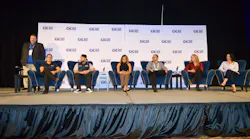 From left, Bud Center moderated a recent CIC discussion panel with Laura Lozano, Sam Ortega, Karina Badillo, Octavio Cavazos, Tiffany Silva, and Amber Alley.
