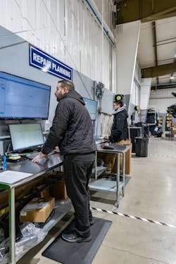 The repair planning station at the Modesto City Center location of Fix Auto is where the repair advisor establishes a repair plan for a vehicle. The repair planning station at the Modesto City Center location of Fix Auto is where the repair advisor establishes a repair plan for a vehicle.