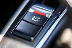 FIG1- The Electronic Parking Brake system is activated using an electronic switched input. this input is typically located on the center console. FIG1- The Electronic Parking Brake system is activated using an electronic switched input. this input is typically located on the center console.