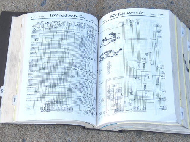 While this wiring diagram for a 1979 Ford Mustang is dated, the skills required for using it to diagnose an electrical problem are no different than when viewing an online diagram from a late-model automobile. Unfortunately, there are no instructions as to how to actually read, and/or interpret most wiring diagrams whether in print, on a DVD or online.