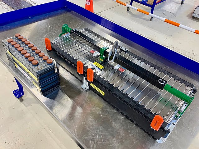 Figure 1 - 1998 Toyota RAV4 EV (left) and 2018 Chevrolet Bolt EV battery sections