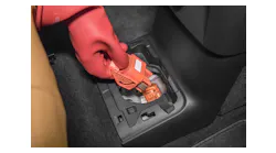 Special “Class 0” gloves are used to disable the battery disconnect in an electric vehicle.
