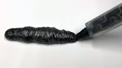 This photo shows an example of foaming as its dispensed from the tip.