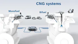 CNG monofuel and bi-fuel representation. CNG monofuel and bi-fuel representation.