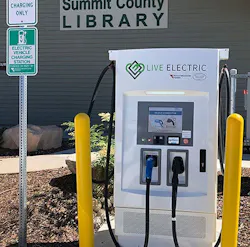 A typical electric vehicle charging station A typical electric vehicle charging station