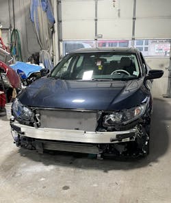 Figure 1- 2019 Honda Civic in final stages of body shop repair. This is how I found the vehicle. Lucky for me, the circuits needed for testing were easily accessible. Figure 1- 2019 Honda Civic in final stages of body shop repair. This is how I found the vehicle. Lucky for me, the circuits needed for testing were easily accessible.