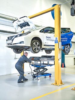 Before you begin repairing EVs, you will need some very specific equipment, including a high-voltage lift table.