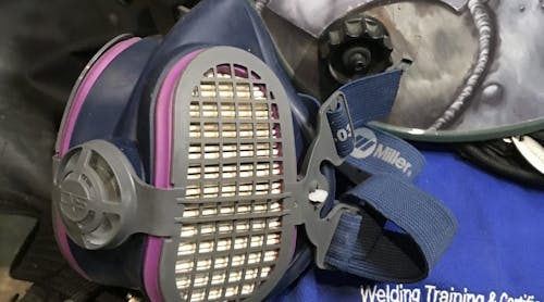 Welding Respirator Used While Wearing A Helmet