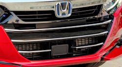The Honda Accord has a standalone sensor in the lower grille.