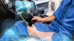 Technician with tablet PC