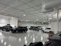 Accelerated Vehicle Technology's 10,000+ square-foot dedicated calibration space was custom-designed to meet the stringent requirements for proper ADAS calibrations. It features a controlled environment with level floors, dimmable lighting, and multiple calibration stations for high-volume needs. Accelerated Vehicle Technology's 10,000+ square-foot dedicated calibration space was custom-designed to meet the stringent requirements for proper ADAS calibrations. It features a controlled environment with level floors, dimmable lighting, and multiple calibration stations for high-volume needs.