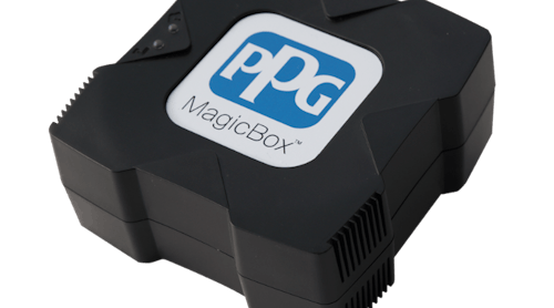 The PPG MAGICBOX&trade; smart device eliminates the need for specialized computers in the mixing room by delivering a PPG patented body shop assistant, connectable to new and existing USB scales in body shops.