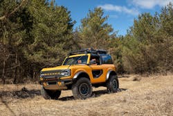 The 2021 Ford Bronco uses third-generation advanced high-strength steel parts in its floor. The 2021 Ford Bronco uses third-generation advanced high-strength steel parts in its floor.