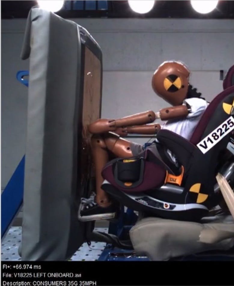 Consumer Reports has been testing child safety seats for more than 30 years and now evaluates them at speeds of 35 mph. It uses NHTSA&rsquo;s criteria for replacement, which depends on the crash severity.