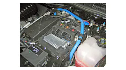 Blue conduit is often used to identify intermediate voltage (30-60 volts DC) systems.
