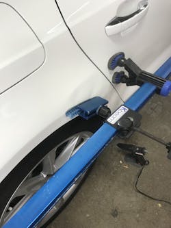 A KECO K-Beam being used for a body repair. A KECO K-Beam being used for a body repair.