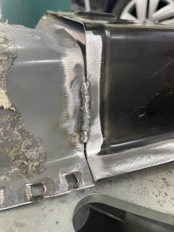 The weld is cleaned to ensure correct visual requirements prior to a destructive test. The weld is cleaned to ensure correct visual requirements prior to a destructive test.