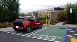 A Chargepoint CT400 charging station at Google's Mountain View, California, campus