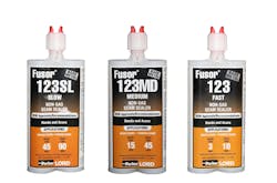 Figure 3- The Fusor 123 series of non-sag seam sealers offers a range of work times to meet the needs of working in various temperatures throughout the year. Figure 3- The Fusor 123 series of non-sag seam sealers offers a range of work times to meet the needs of working in various temperatures throughout the year.