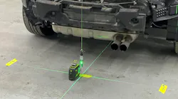 Figure 4- Using ADAS software, a mark was made 672mm / 26.46' to the left of the centerline for point “M” and the same distance to the right of the centerline for point 'N'.