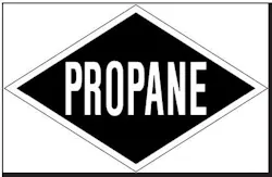 An example of propane vehicle labeling.