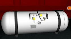 An example of a propane vehicle fuel tank.