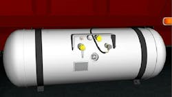 An example of a propane vehicle fuel tank. An example of a propane vehicle fuel tank.