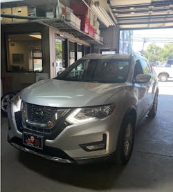 Figure 1- The vehicle was involved in a minor rear-end collision and after repair, there was an Automatic Emergency Braking light flashing on the dash. Figure 1- The vehicle was involved in a minor rear-end collision and after repair, there was an Automatic Emergency Braking light flashing on the dash.