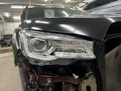 Jason Whitson, technician with Boyden Brook Body Works in Canton, New York, took this photo of a new OEM hood received with a poor fit. 'Test-fit for dimensional accuracy' is one labor operation for which a shop can collect, says repair plan specialist Kyle Motzkus. Jason Whitson, technician with Boyden Brook Body Works in Canton, New York, took this photo of a new OEM hood received with a poor fit. 'Test-fit for dimensional accuracy' is one labor operation for which a shop can collect, says repair plan specialist Kyle Motzkus.