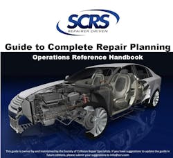 The 25-page Society of Collision Repair Specialists (SCRS)' Guide to Complete Repair Planning is available as a PDF download from its website. The 25-page Society of Collision Repair Specialists (SCRS)' Guide to Complete Repair Planning is available as a PDF download from its website.