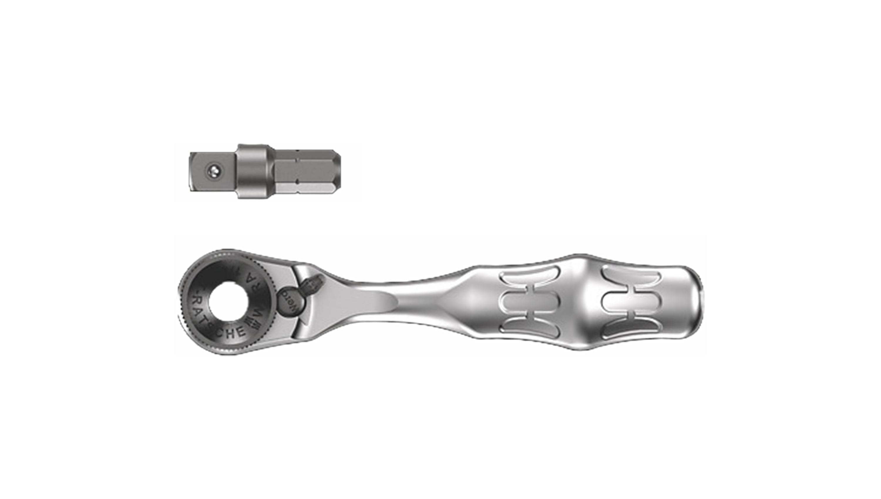 2-pc Zyklop Mini 1 Bit Ratchet 1/4' SB with 1/4' drive, No. 8001