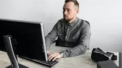 Businessman at PC