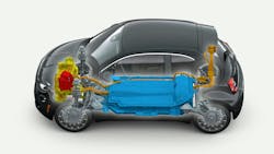 High-voltage cables, as found on this 2024 Fiat 500e, may set isolation code faults. High-voltage cables, as found on this 2024 Fiat 500e, may set isolation code faults.