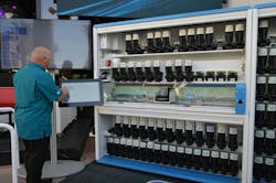 Territory Manager Graham Carmichael shows how the MoonWalk mixing system works at a media event last fall. Territory Manager Graham Carmichael shows how the MoonWalk mixing system works at a media event last fall.