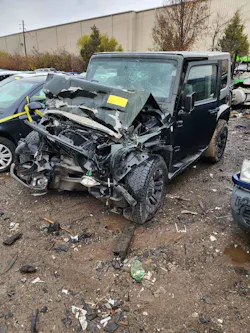 Gary Noble's car after accident Gary Noble's car after accident