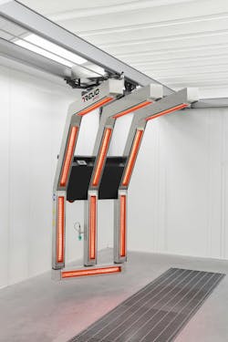 The Speed is the premium offering in Global Finishing Systems’ REVO shortwave infrared curing product line. With sonar distance sensing and automatic temperature control, it offers repeatable, predictable results with complete through-curing of refinish materials. The Speed is the premium offering in Global Finishing Systems’ REVO shortwave infrared curing product line. With sonar distance sensing and automatic temperature control, it offers repeatable, predictable results with complete through-curing of refinish materials.