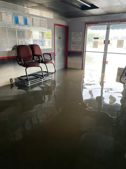 Southland Auto Body lobby under flood