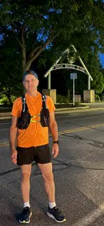 Dave Cottrell running in previous marathon Dave Cottrell running in previous marathon
