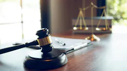 Courthouse scene with a gavel and a scale