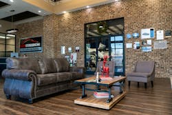 IN SAFE HANDS: Visitors find a welcoming lobby and lounge. It’s an inviting place to sit down and stay, even for someone who’s recently experienced the stress of being in a collision. IN SAFE HANDS: Visitors find a welcoming lobby and lounge. It’s an inviting place to sit down and stay, even for someone who’s recently experienced the stress of being in a collision.