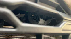 AVAS speaker, as seen through the grille of a Toyota RAV4 Hybrid. On an EV there obviously wouldn’t be a grille, so the speakers are often mounted behind body paneling or beneath the vehicle.