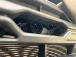 AVAS speaker, as seen through the grille of a Toyota RAV4 Hybrid. On an EV there obviously wouldn’t be a grille, so the speakers are often mounted behind body paneling or beneath the vehicle. AVAS speaker, as seen through the grille of a Toyota RAV4 Hybrid. On an EV there obviously wouldn’t be a grille, so the speakers are often mounted behind body paneling or beneath the vehicle.