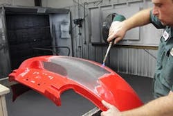 Flame treating to remove fuzz. Flame treating to remove fuzz.